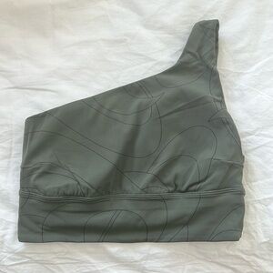 Lululemon Align Asymmetrical Bra, C/D cup, size 8, Dark Green